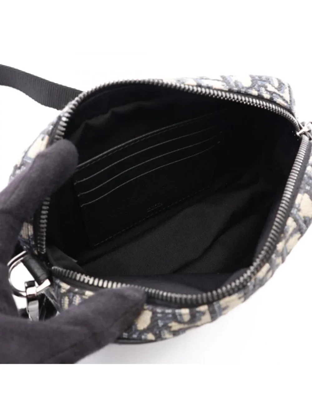 Dior Shoulder Bag Safari Oblique Ivory Navy Black Canvas Leather Mini